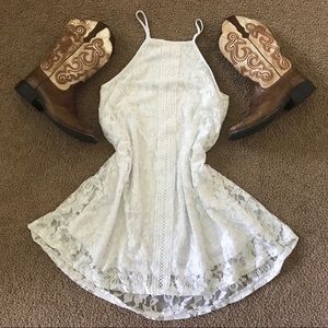 White shift dress